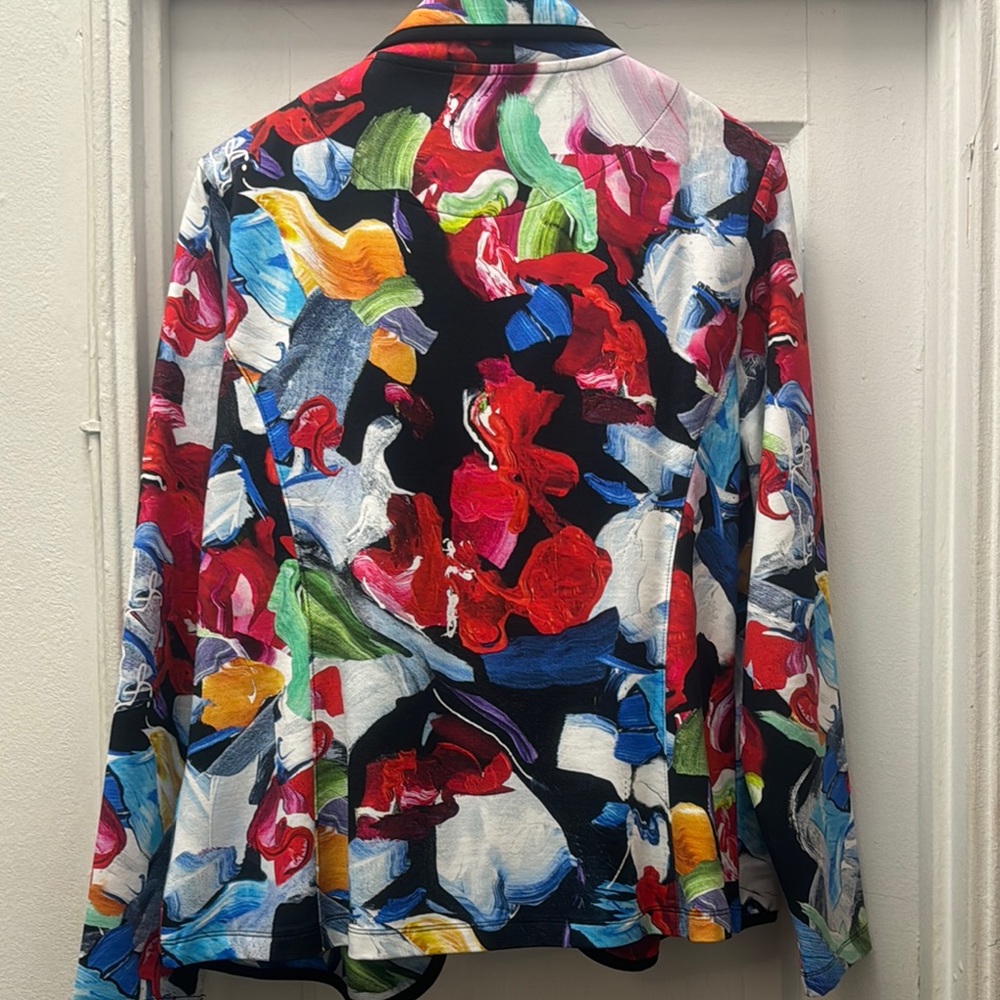 Colorful Abstract Women's Blazer Size XL - Picture 3 of 8